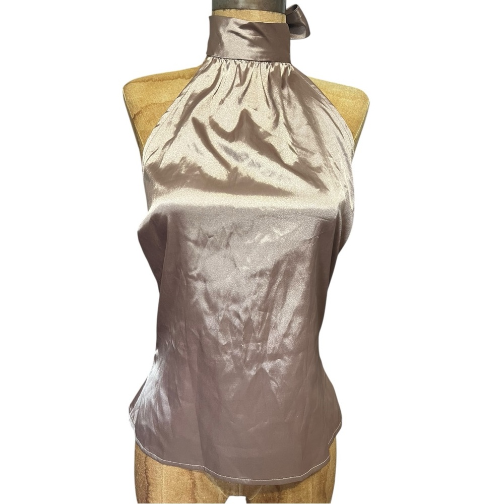 Guess Satin Halter Top - Brown L - Picture 2 of 8